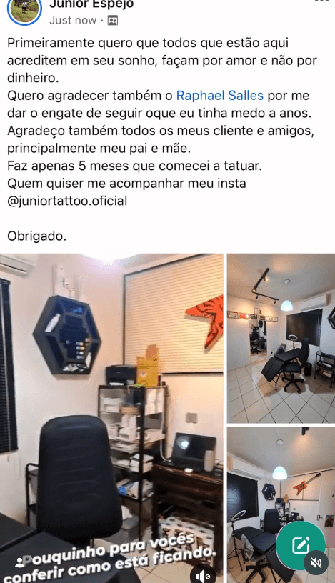 Depoimento do aluno Junior Espejo