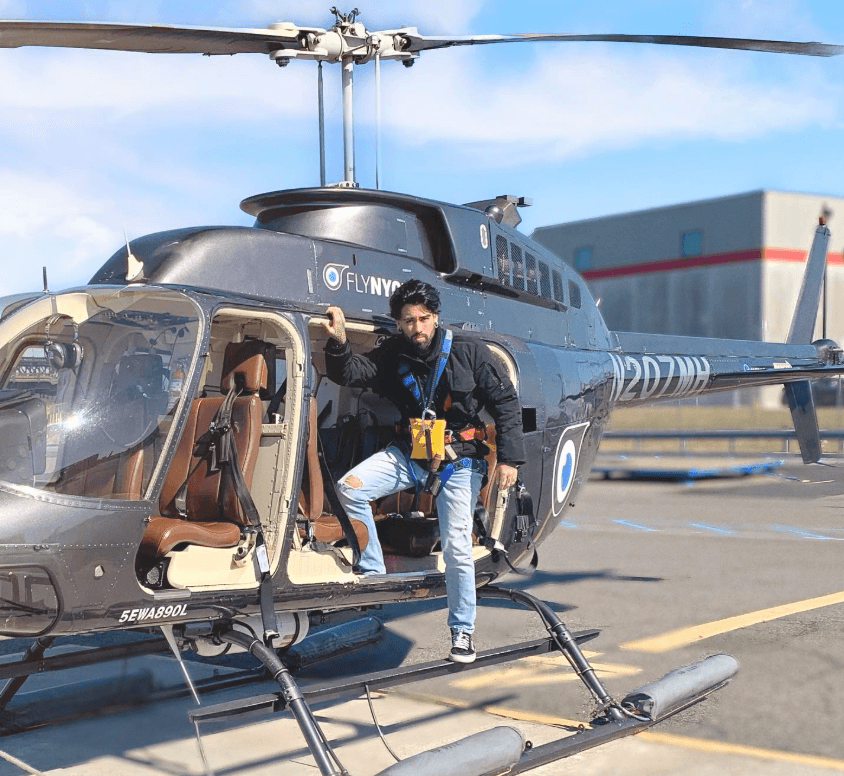 Raphael de helicoptero em Nova York