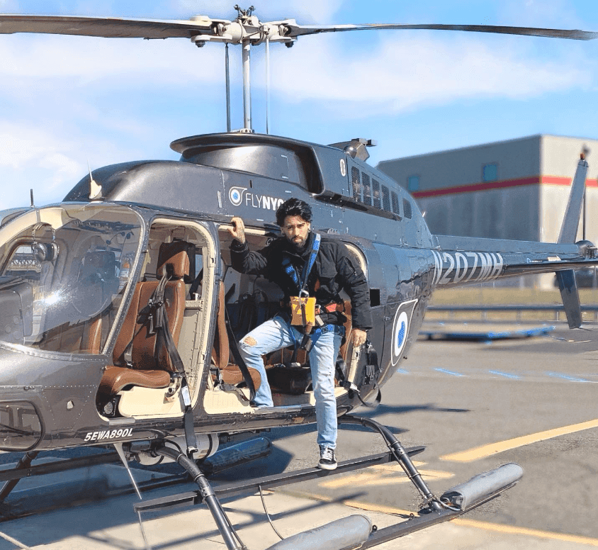 Raphael de helicoptero em Nova York